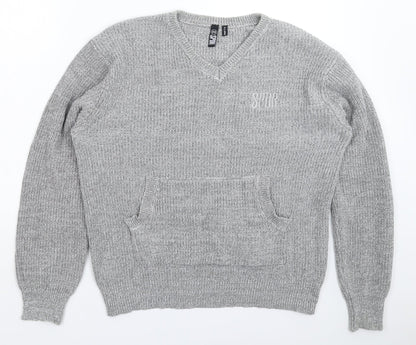 Spider Womens Grey  Knit Pullover Jumper Size XL