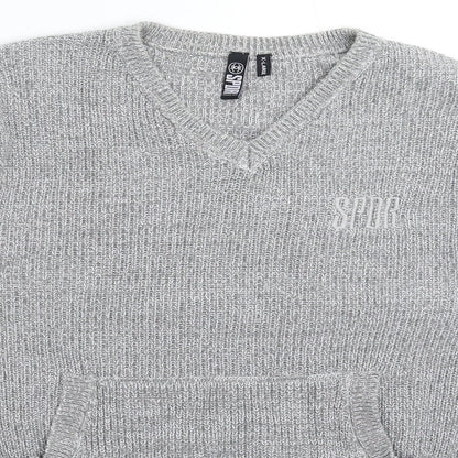 Spider Womens Grey  Knit Pullover Jumper Size XL