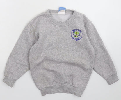 Uneek Boys Grey   Pullover Sweatshirt Size 7-8 Years