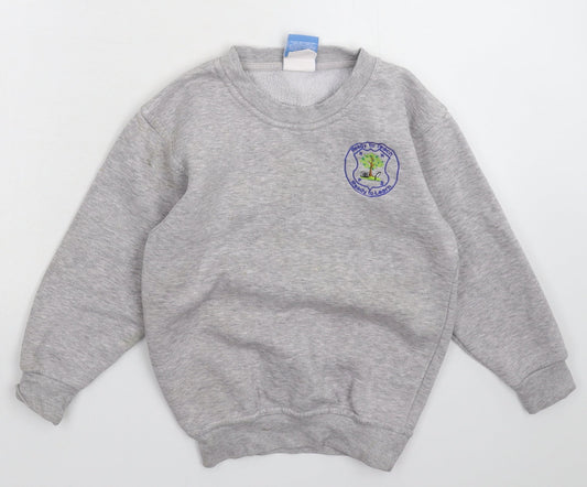 Uneek Boys Grey   Pullover Sweatshirt Size 7-8 Years