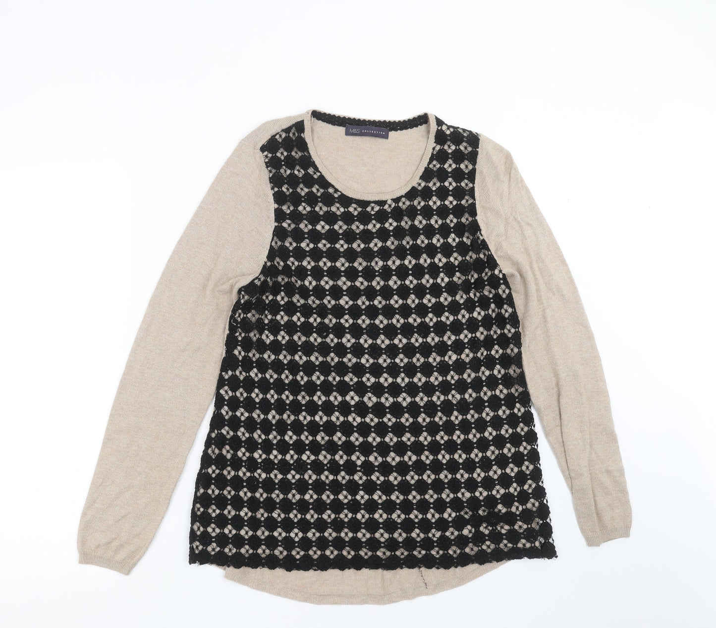 Womens UK Size 10 Marks and Spencer Beige Pullover Jumper