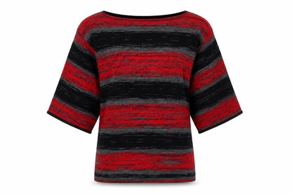 Style&co. Womens Red Striped Knit Pullover Jumper Size L