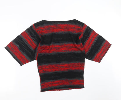 Style&co. Womens Red Striped Knit Pullover Jumper Size L