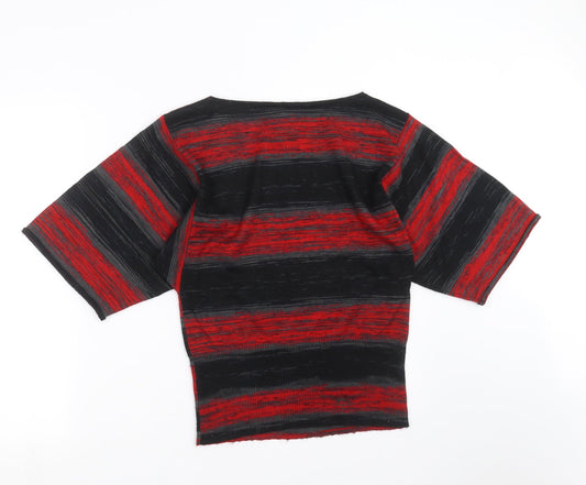 Style&co. Womens Red Striped Knit Pullover Jumper Size L