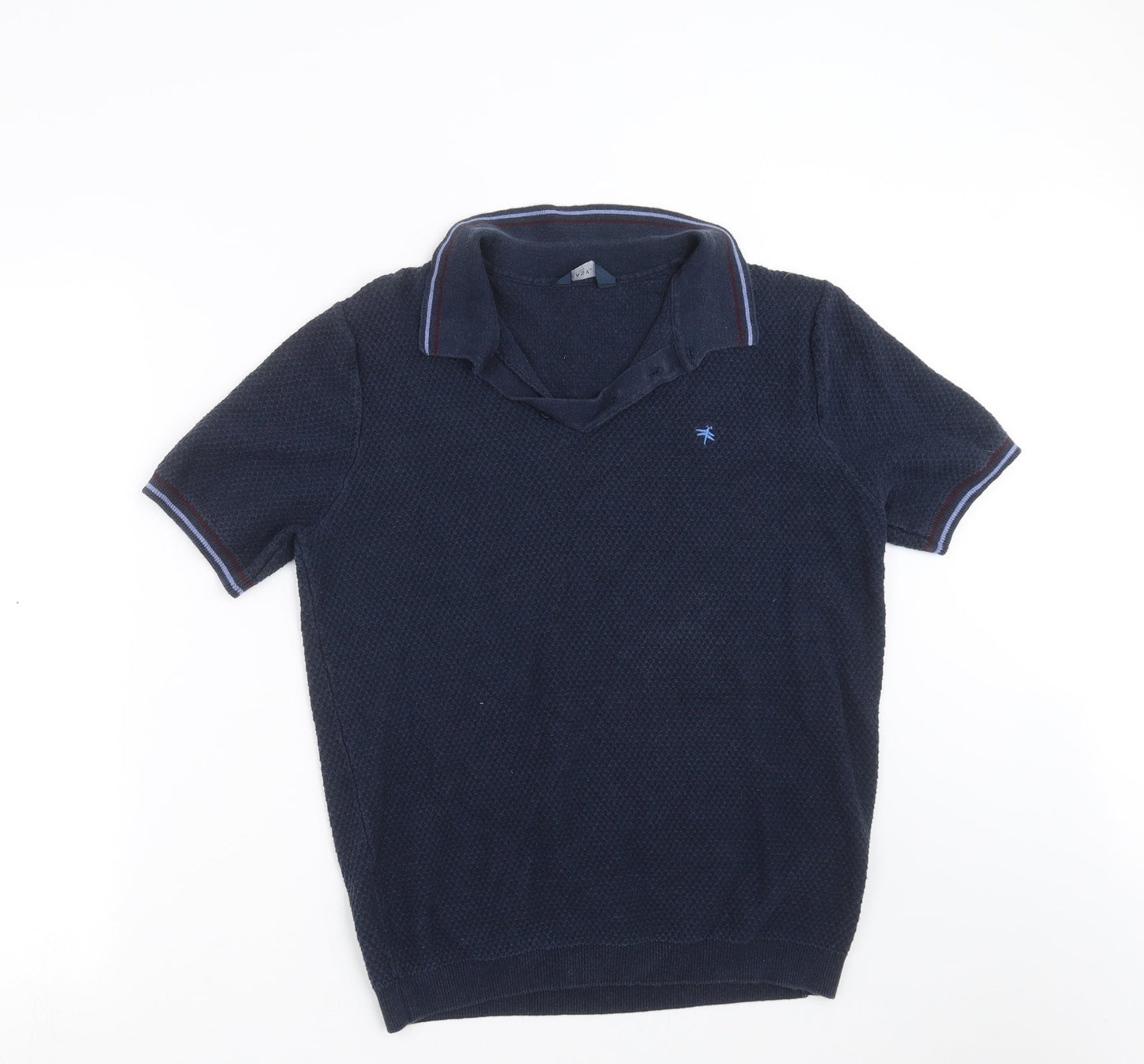 Easy Mens Blue Geometric   Polo Size L
