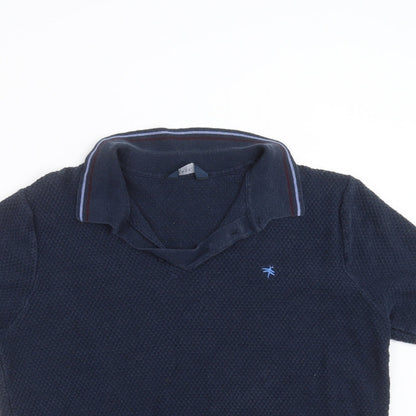 Easy Mens Blue Geometric   Polo Size L