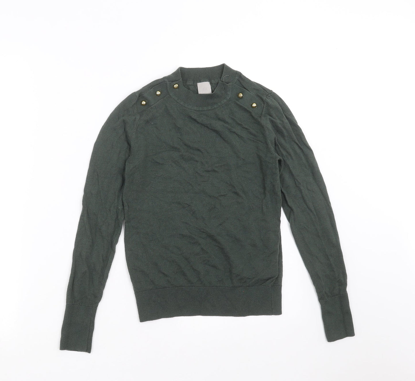 Womens UK Size XS H&M Green Pullover Jumper
