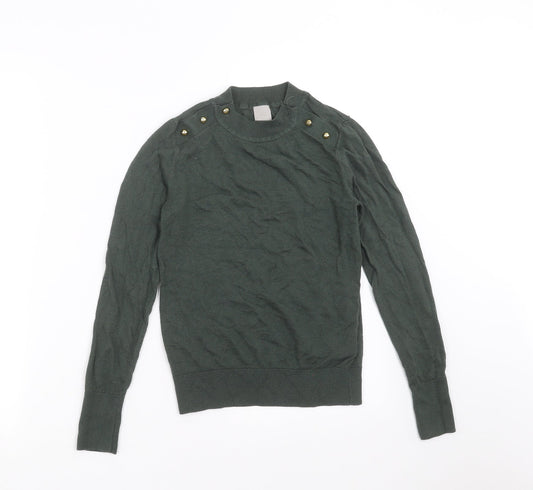 Womens UK Size XS H&M Green Pullover Jumper