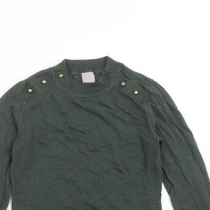 Womens UK Size XS H&M Green Pullover Jumper