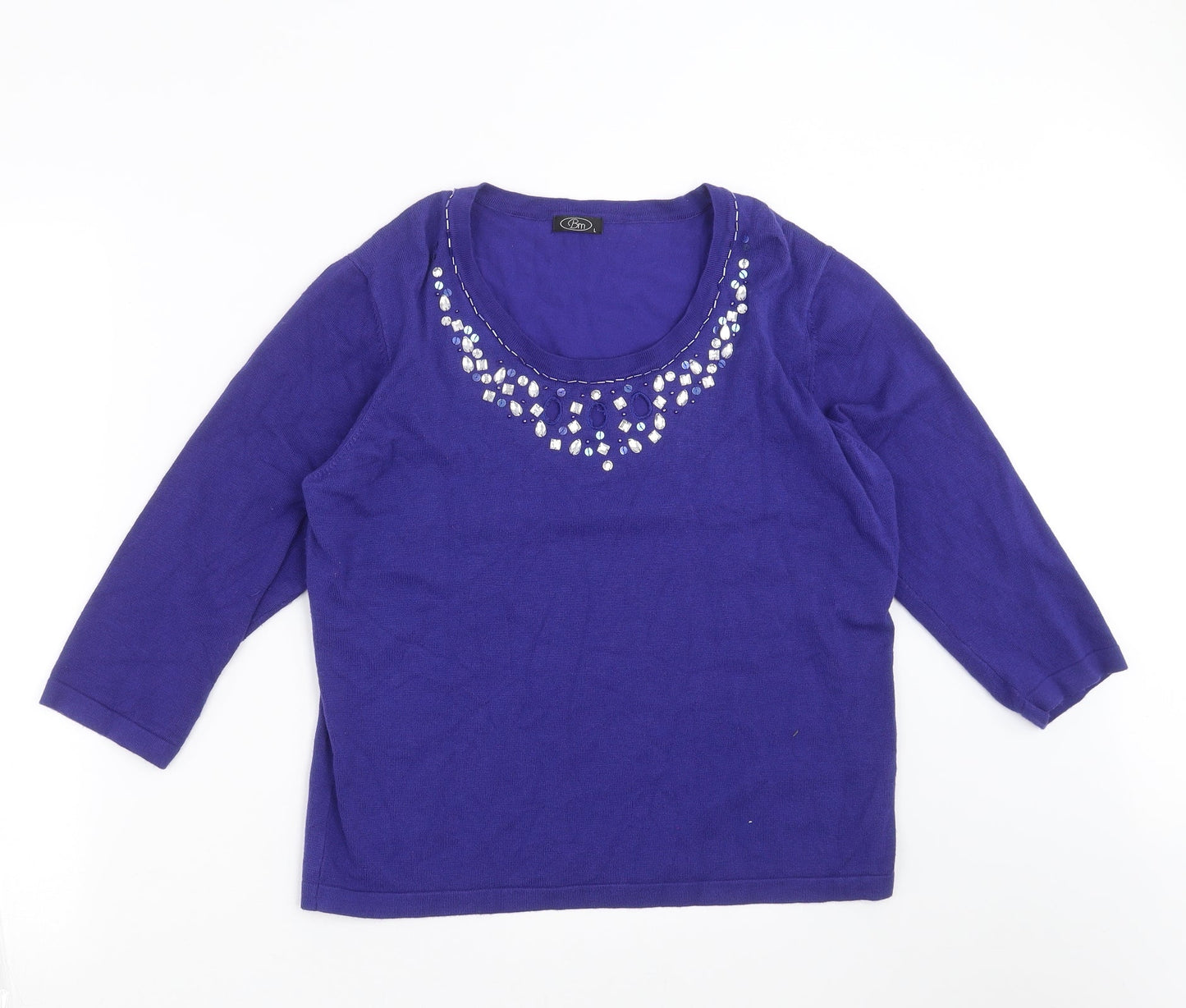 Womens UK Size L BM Blue Pullover Jumper