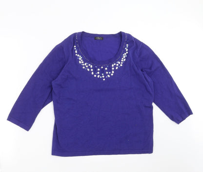 Womens UK Size L BM Blue Pullover Jumper