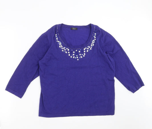 Womens UK Size L BM Blue Pullover Jumper