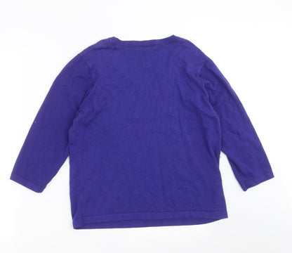 Womens UK Size L BM Blue Pullover Jumper