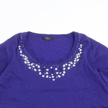 Womens UK Size L BM Blue Pullover Jumper