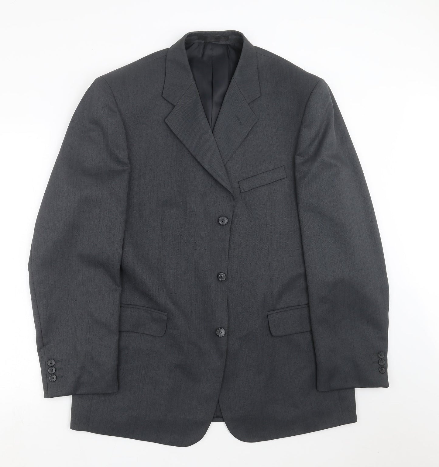 Mens UK Size 42 ZANTOS Regular Grey Suit Jacket