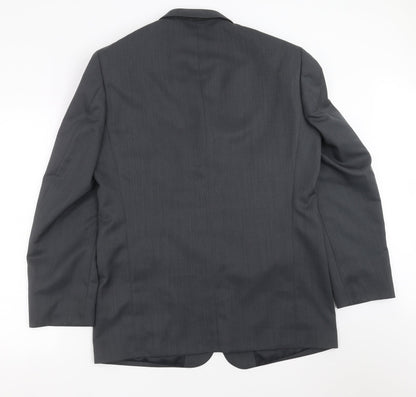 Mens UK Size 42 ZANTOS Regular Grey Suit Jacket