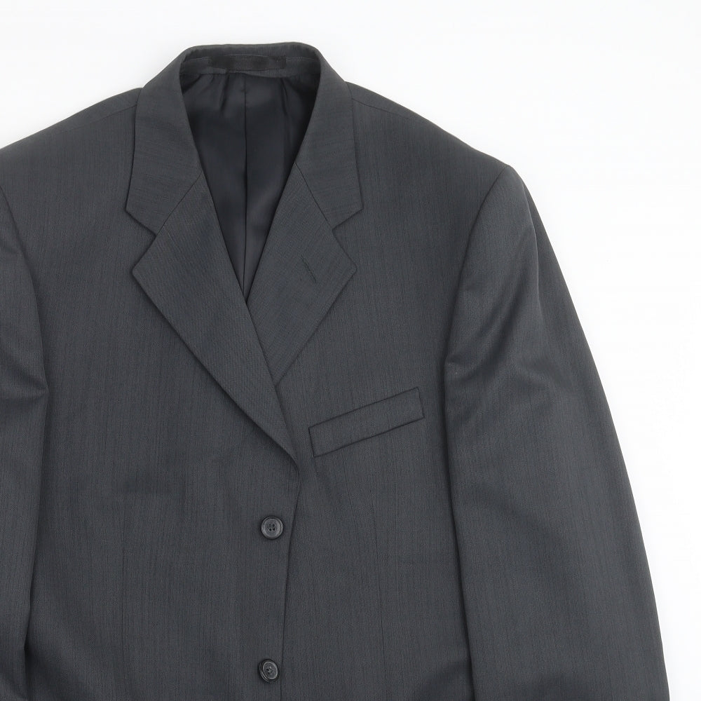 Mens UK Size 42 ZANTOS Regular Grey Suit Jacket