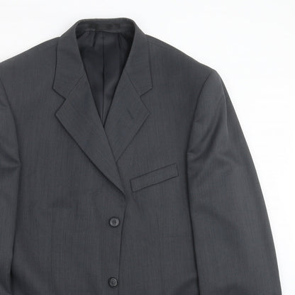 Mens UK Size 42 ZANTOS Regular Grey Suit Jacket