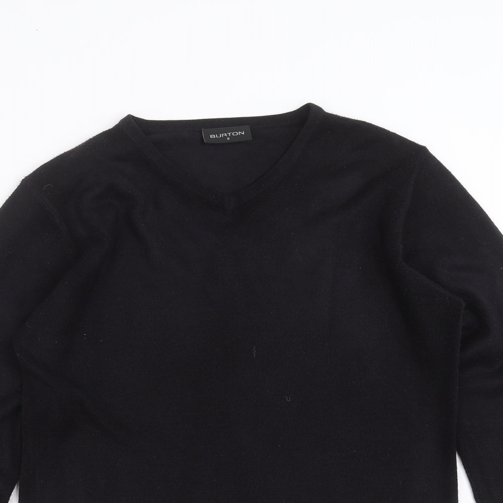Burton Menswear Mens Black  Knit Pullover Jumper Size S