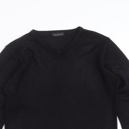 Burton Menswear Mens Black  Knit Pullover Jumper Size S
