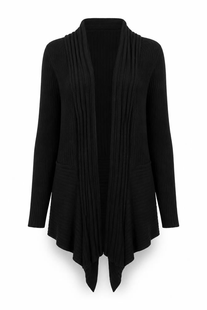 Bonmarché Womens Black Striped Knit Cardigan Jumper Size M