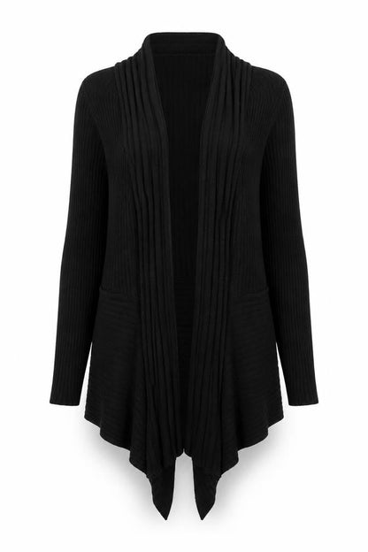 Bonmarché Womens Black Striped Knit Cardigan Jumper Size M
