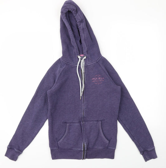 Jack Wills Womens Purple   Full Zip Jumper Size 6