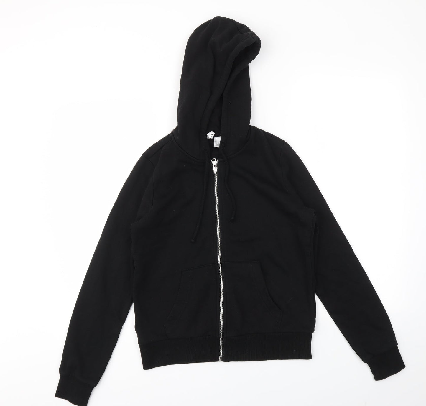 Womens UK Size S H&M Black Full Zip Jumper