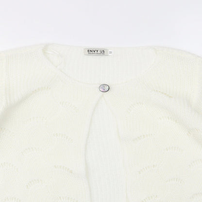 Womens UK Size M ENVY US Ivory Cardigan Jumper
