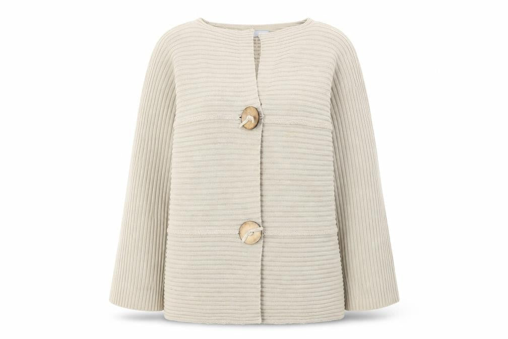 MODERN SOUR Womens Beige Houndstooth  Cardigan Jumper Size S
