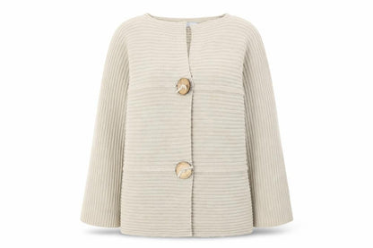 MODERN SOUR Womens Beige Houndstooth  Cardigan Jumper Size S
