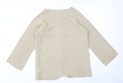 MODERN SOUR Womens Beige Houndstooth  Cardigan Jumper Size S