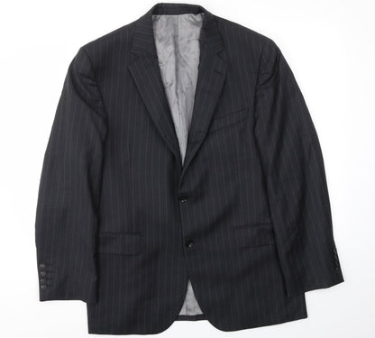 OUSTIN REED Mens Black Striped  Jacket Blazer Size 40