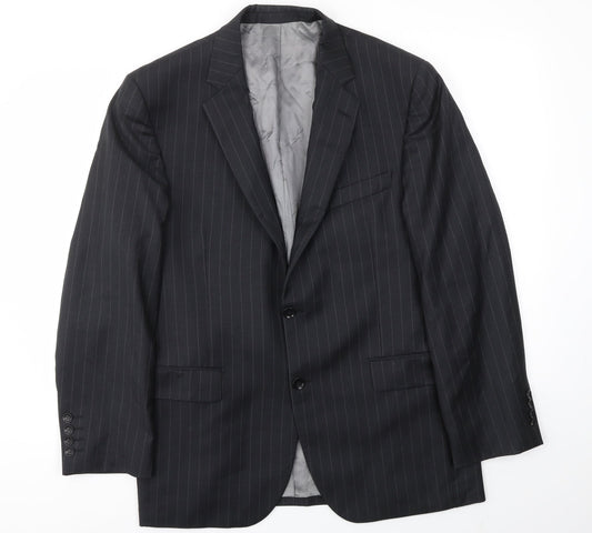 OUSTIN REED Mens Black Striped  Jacket Blazer Size 40