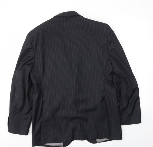 OUSTIN REED Mens Black Striped  Jacket Blazer Size 40