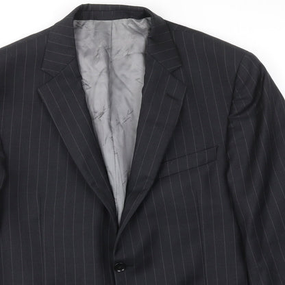 OUSTIN REED Mens Black Striped  Jacket Blazer Size 40
