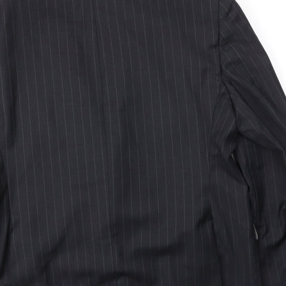 OUSTIN REED Mens Black Striped  Jacket Blazer Size 40
