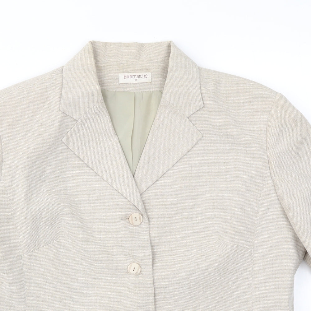Bonmarché Womens Beige   Jacket Blazer Size 16