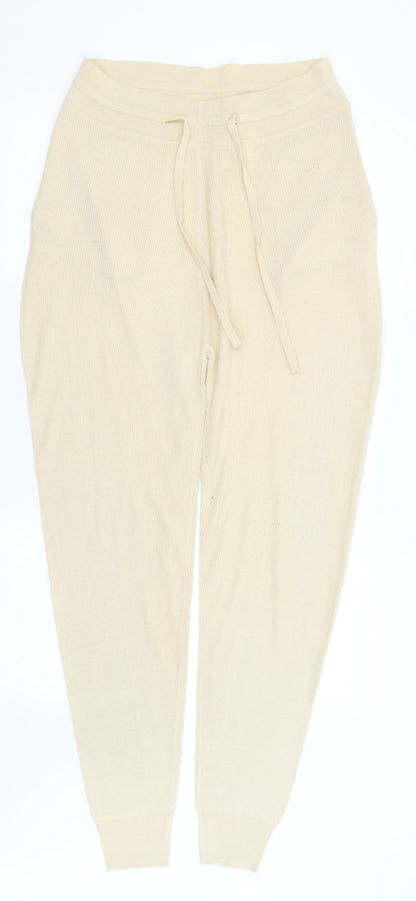 Womens UK Size S Boohoo Regular Fit Capri Yellow Trousers