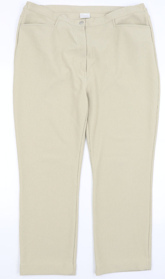 Classics Womens Beige   Trousers  Size 22 L26.5 in