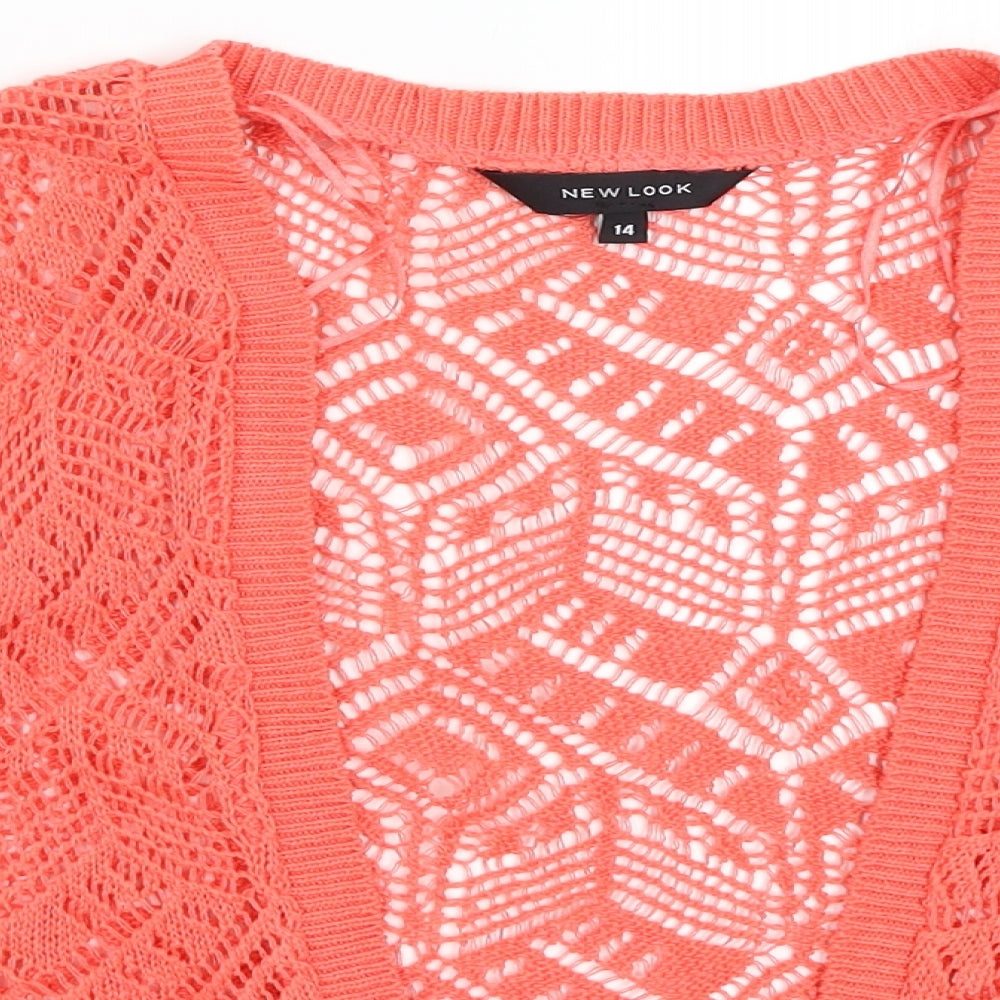 Womens UK Size 14 New Look Pink Wrap Jumper
