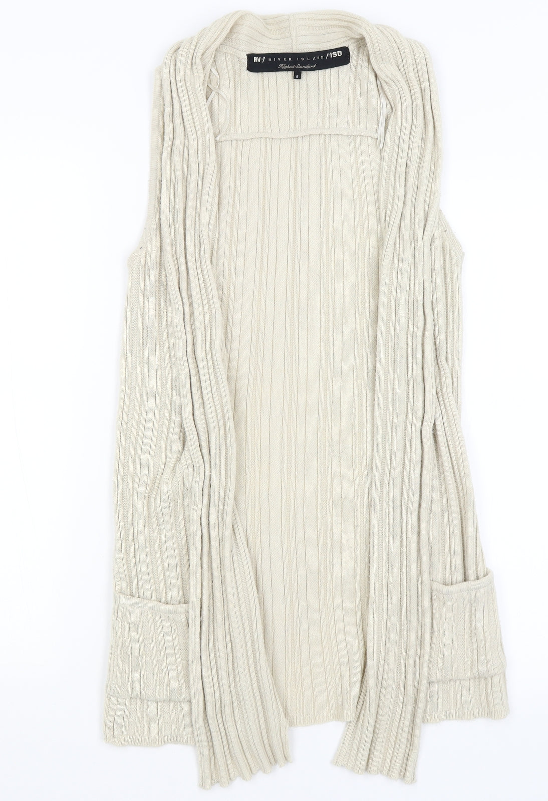Womens UK Size 8 River Island Ivory Vest Jumper