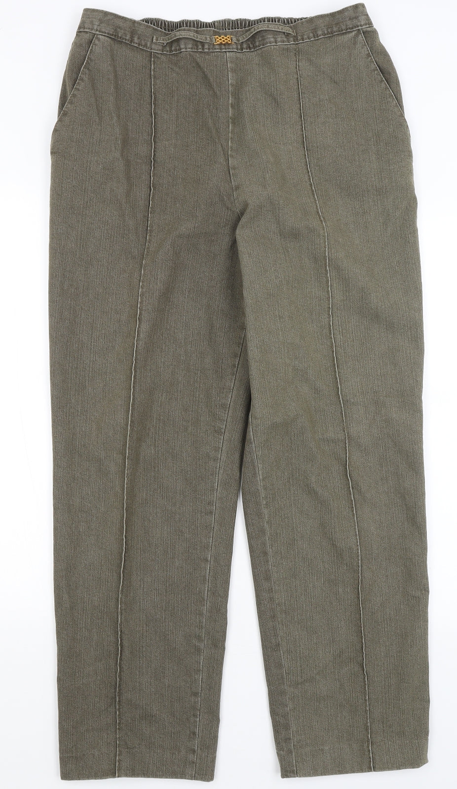 Womens UK Size L Preworn Regular Fit  Green Trousers