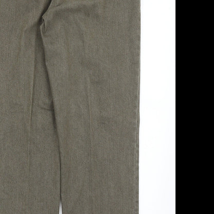 Womens UK Size L Preworn Regular Fit  Green Trousers