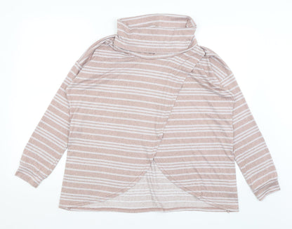TU Womens Pink Striped  Pullover Jumper Size 12