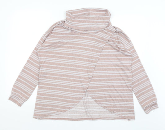 TU Womens Pink Striped  Pullover Jumper Size 12