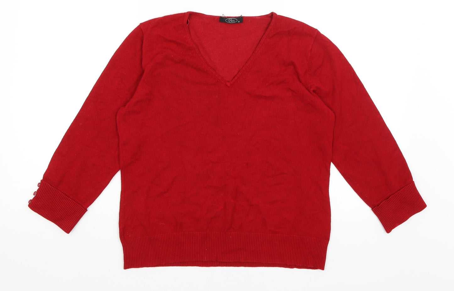 Womens UK Size M BM Red Pullover Jumper