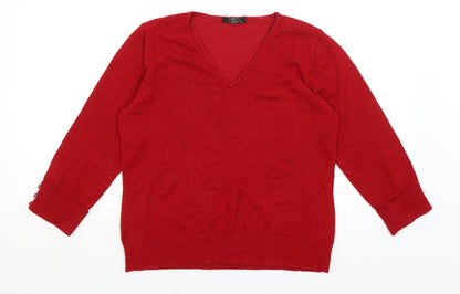 Womens UK Size M BM Red Pullover Jumper