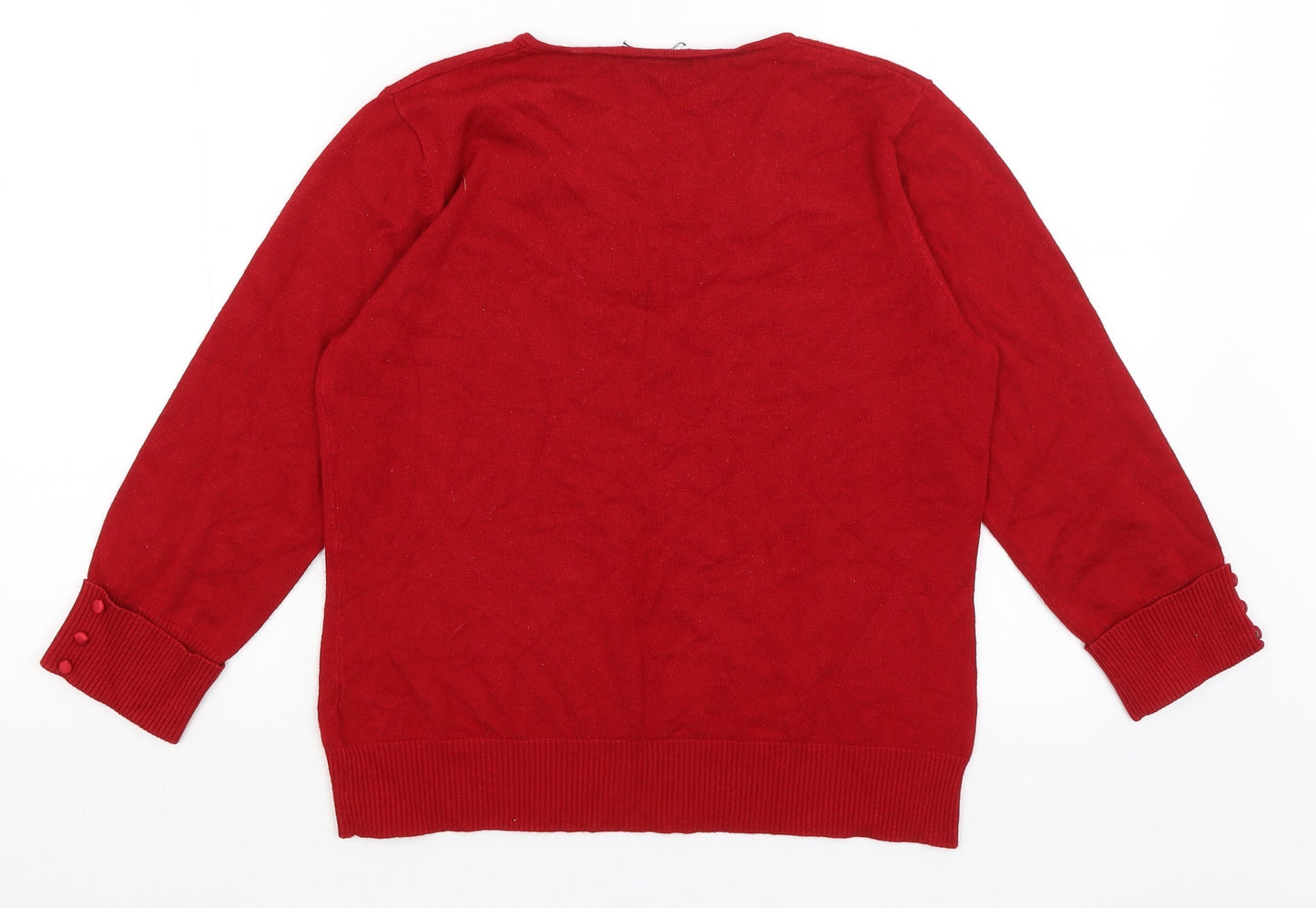 Womens UK Size M BM Red Pullover Jumper