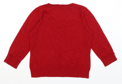 Womens UK Size M BM Red Pullover Jumper